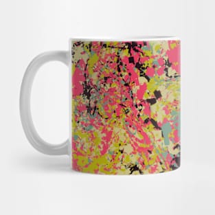 Yellow Painted Abstract Swirls Pattern Mug